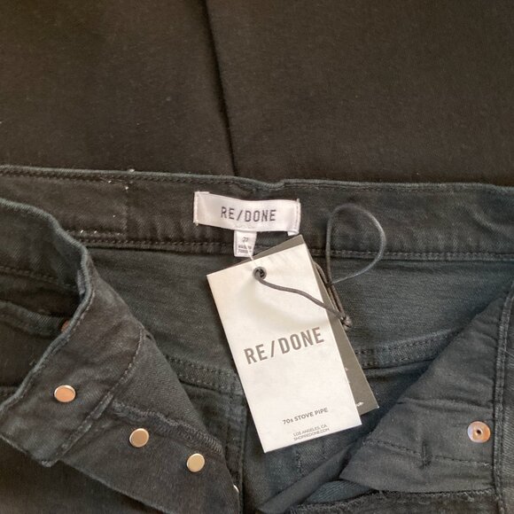 RE/DONE Originals 70s Stove Pipe Jeans Black Sz. 27 NWT - Picture 7 of 7